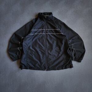 Y2K Nike Like Tek Gear Black Full Zip Track Jacket XL